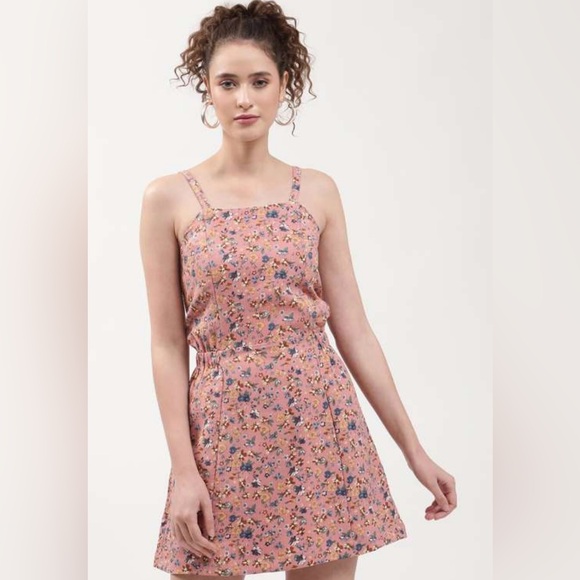 Elle Dresses & Skirts - ELLE Women’s Pink Floral Mini Dress Sleeveless Casual Sundress Size M